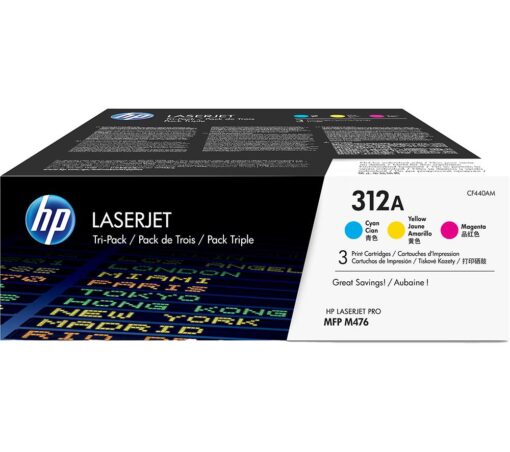 HP Original 312A Cyan, Magenta & Yellow Toner Cartridges - Multipack, Yellow,Magenta,Cyan