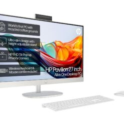 HP Pavilion 27-cr0032na 27" All-in-One PC - AMD Ryzen™ 7, 1 TB SSD, White, White