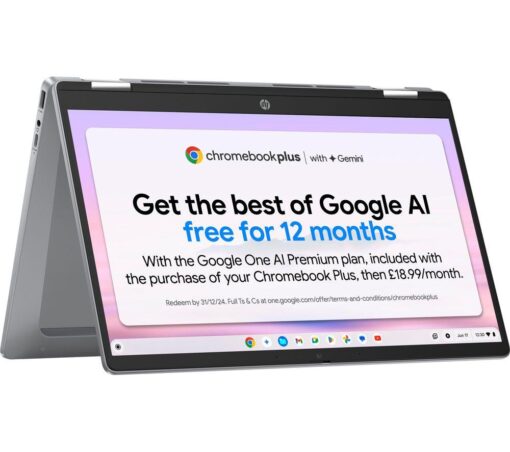 HP x360 14b-cd0500sa 14" 2 in 1 Chromebook - Intel®Core™ i3, 256 GB UFS, Silver, Silver/Grey