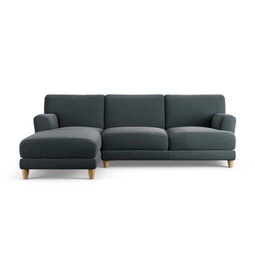 Habitat Askem Fabric Left Hand Corner Sofa -Charcoal-Ash Leg