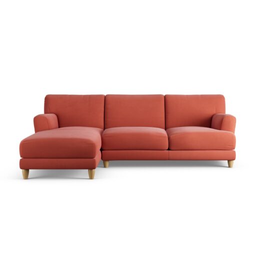 Habitat Askem Fabric Left Hand Corner Sofa- Papaya - Ash Leg