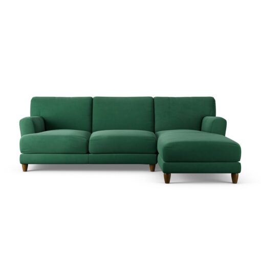 Habitat Askem Fabric Right Hand Corner Sofa - Green-Dark Leg