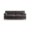 Habitat Askem Velvet 3 Seater Sofa - Grey - Ash Leg