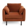 Habitat Bexley Velvet Cuddle Chair in a Box - Rust Orange