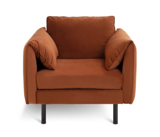 Habitat Bexley Velvet Cuddle Chair in a Box - Rust Orange