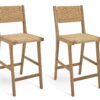 Habitat Faro Pair of Woven Oak Bar Stools - Natural