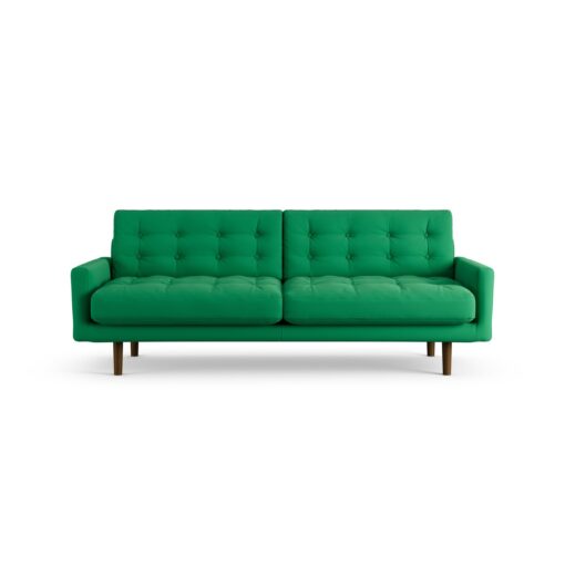 Habitat Fenner Fabric 3 Seater Sofa -Emerald Green -Dark Leg