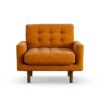 Habitat Fenner Fabric Armchair - Orange - Dark Leg