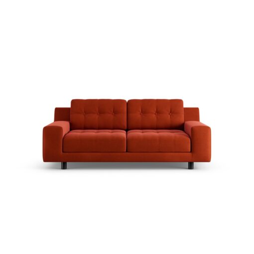 Habitat Hendricks Velvet 2 Seater Sofa - Orange - Black Leg