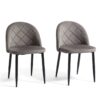 Habitat Imogen Pair of Velvet Dining Chairs - Grey