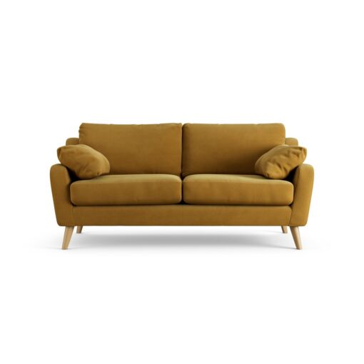 Habitat Ivor Fabric 3 Seater Sofa - Gold - Ash Leg