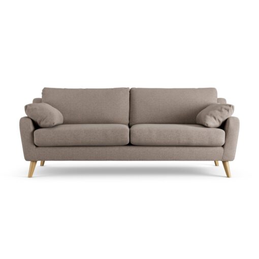 Habitat Ivor Fabric 4 Seater Sofa - Mocha - Ash Leg