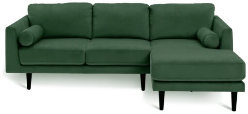 Habitat Jacob Velvet Right Hand Corner Sofa - Emerald Green