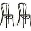 Habitat Larsa Pair of Solid Wood Dining Chairs - Black