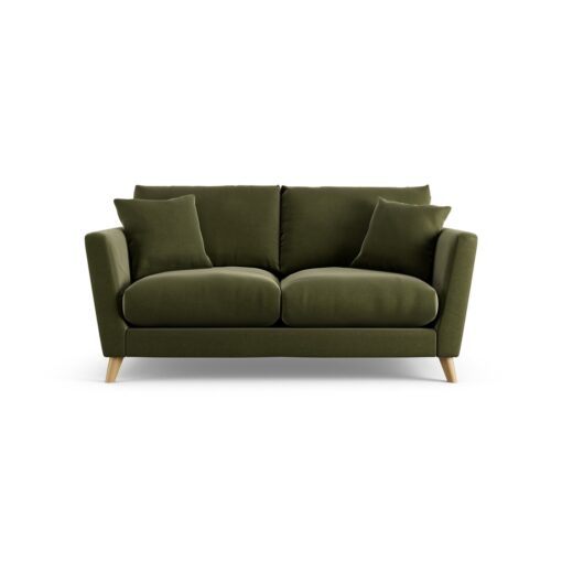 Habitat Lomond Velvet 2 Seater Sofa - Moss Green - Ash Leg