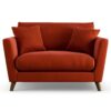 Habitat Lomond Velvet Cuddle Chair - Orange - Dark Leg