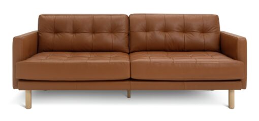 Habitat Newell Leather 3 Seater Sofa - Tan