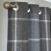 Habitat Square Check Fully Lined Eyelet Curtains - Grey