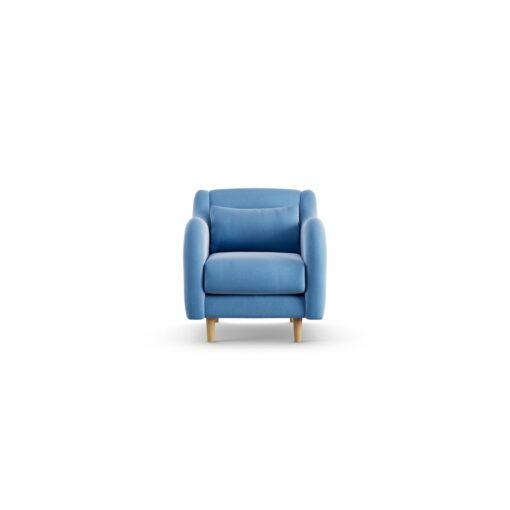 Habitat Turnmill Velvet Armchair - Sky Blue - Ash Leg