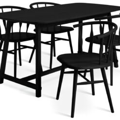 Habitat x Morris & Co. Canterbury Table & 4 Chairs - Black