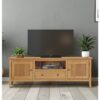 Hallowood Furniture Aston Long TV Unit with 2 Drawers, Cupboard and Shelf, TV Stand Cabinet with Storage and Cable Management, Large Wooden TV Stand,