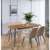 Hallowood Furniture - Cullompton Large Extendable Dining Table and Chairs Set 4, Light Oak Effect Top Extending Table (120-180 cm) & Light Brown