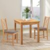 Hallowood Furniture - Hereford Oak Dining Table and Chairs Set 2, Small Kitchen Table (75cmx75cm) & Cross Back Chairs in Grey Seat Pads, Square