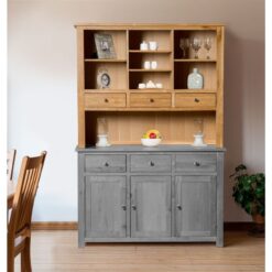 Hallowood Furniture - Waverly Oak Large Sideboard with 3 Drawers, Sideboard Storage Cabinet, Light Oak Wide Sideboard, Wooden Cabinet for Bedroom,