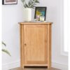 Hallowood Furniture Waverly Oak Small Corner Cabinet, Light Oak Solid Wooden Small Cupboard with 2 Adjustable Shelves for Bedroom, Corner Display