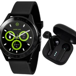 Harry Lime Black Smart Watch with Ear Bud Set