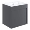 Helsinki Wall Hung 1-Door Vanity Unit with Basin 510mm Wide - Matt Graphite Grey - Signature