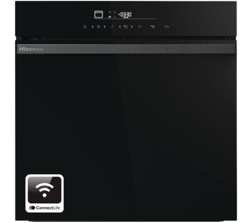 Hisense Hi6 BlackLine HO66FAPizzaChef Electric Pyrolytic Steam Smart Oven - Jet Black, Black