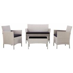 Home Detail - Newport Light Grey 4PC Garden Set & Cover