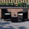 Home Discount - Bali Rattan Garden Furniture 2 Seater Bistro Set Outdoor Table Chairs, Black