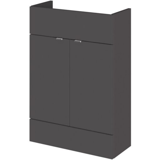 Hudson Reed - Fusion Vanity Unit 600mm Wide - Gloss Grey