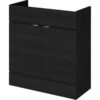 Hudson Reed Fusion Vanity Unit 800mm Wide - Charcoal Black Woodgrain