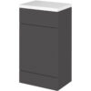 Hudson Reed - Fusion wc Unit with Polymarble Worktop 500mm Wide - Gloss Grey