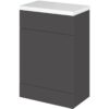 Hudson Reed - Fusion wc Unit with Polymarble Worktop 600mm Wide - Gloss Grey