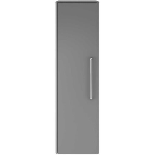 Hudson Reed - Solar Wall Hung Tall Storage Unit 350mm Wide - Cool Grey