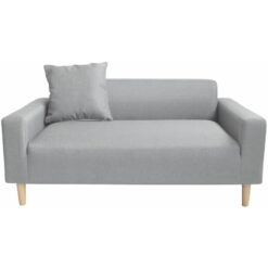 Humza Amani - 2 Seater Compact Sofa in a Box, Double, Living Room Furniture in Grey with Wooden Legs - Light Grey