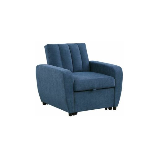 Humza Amani - Modern and Versatile Velvet 1 Seater Chair Bed, Living Room Furniture, Guest Bed - Blue