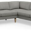 Hutch Fabric Block Arm 7 Seater Corner Sofa - Dove Grey