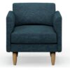 Hutch Fabric Curve Arm Armchair - Aegean Blue