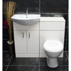 Hydros - 1050mm Bathroom Furniture Suite - Vanity Unit Basin + wc Unit + Toilet, Standard Toilet Pan-Without Tap & Waste - White