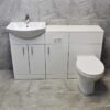 Hydros - 1350mm Vanity Set Bathroom Furniture Suite Sink Storage Drawerline White, Loiusa waterfall tap & waste - White