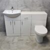 Hydros - 1350mm Vanity Set Bathroom Furniture Suite Sink Storage Drawerline White, Uma small tap & waste - White