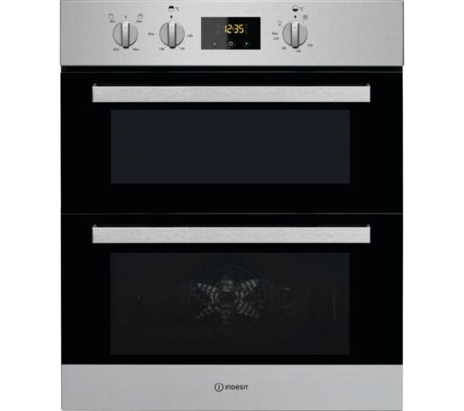 INDESIT Aria IDU 6340 IX Electric Built-under Double Oven - Stainless Steel, Stainless Steel