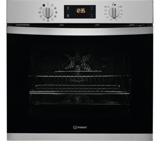 INDESIT Aria IFW 3841 P IX UK Electric Pyrolytic Oven - Inox, Silver/Grey