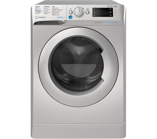 INDESIT Innex Steam Push&Go BDE 96436 SV UK 9 kg Washer Dryer - Silver, Silver/Grey