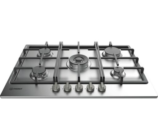 INDESIT THP 751 W/IX/I 75 cm Gas Hob - Stainless Steel, Stainless Steel